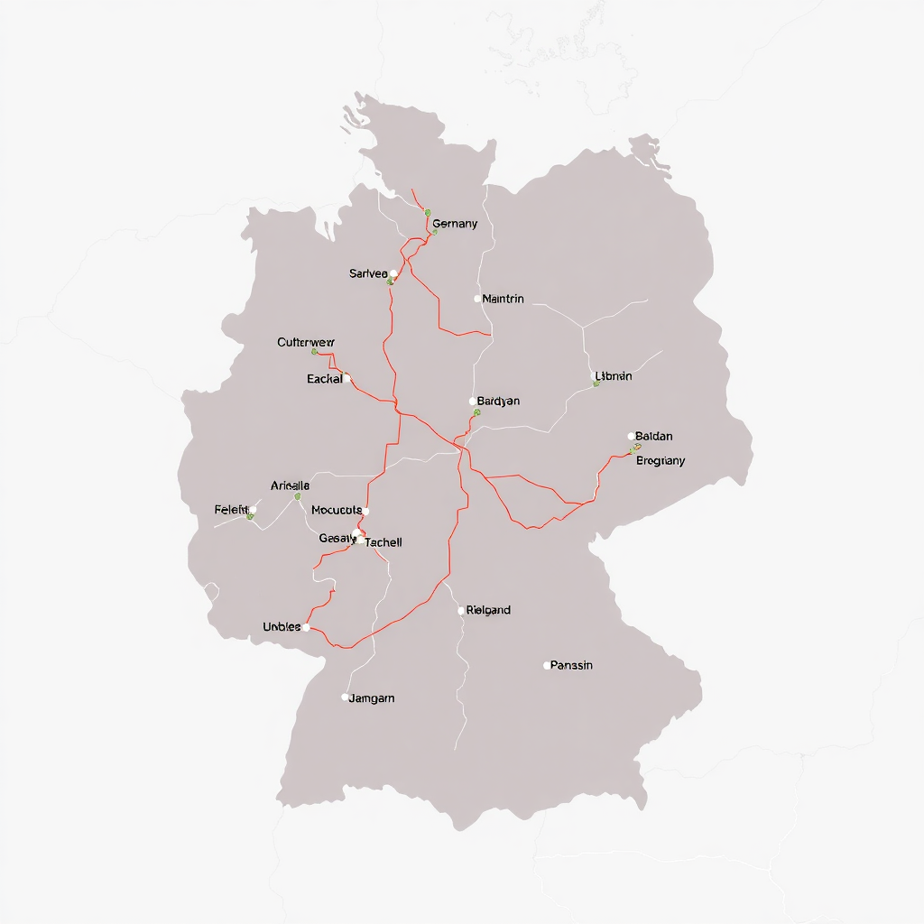 Germany map with major cities